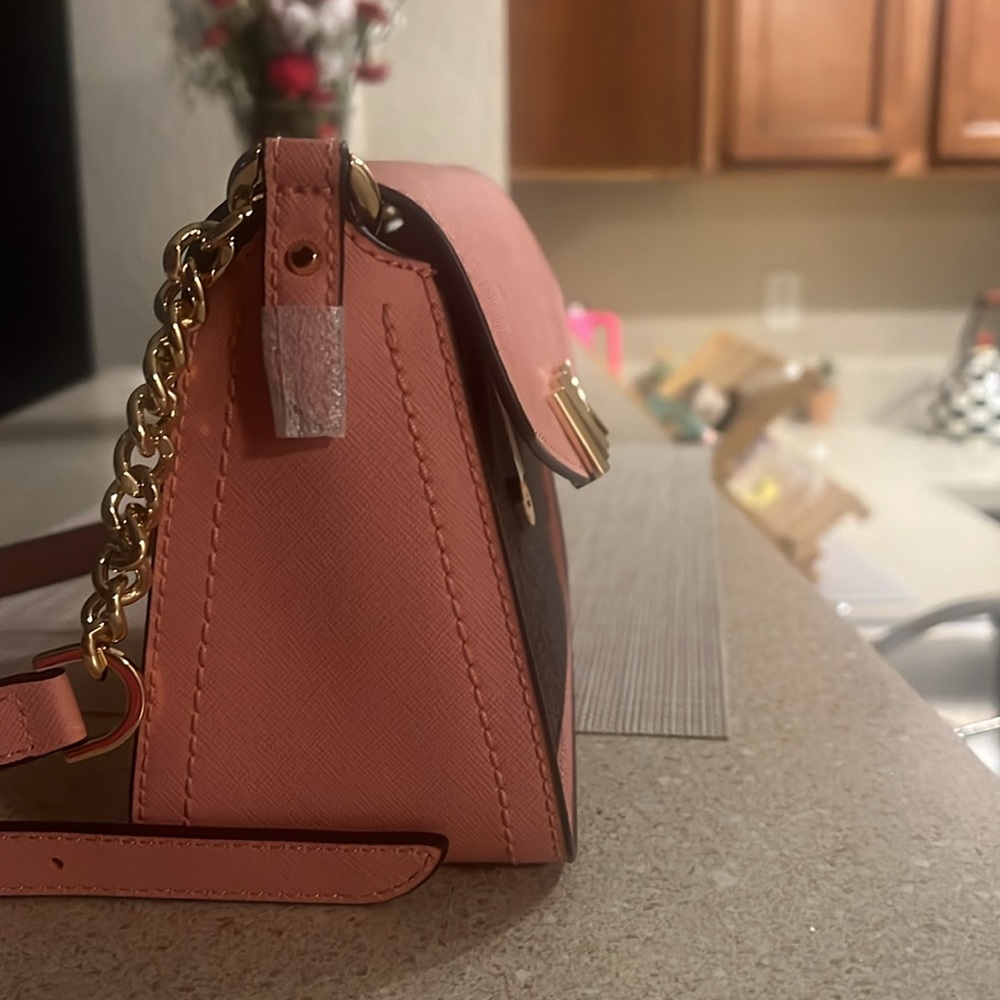 NWT Micheal Kors Pink & Brown Crossbody - Picture 10 of 11